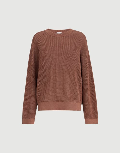 Sparkling net sweater Firebrick Woman - Brunello Cucinelli