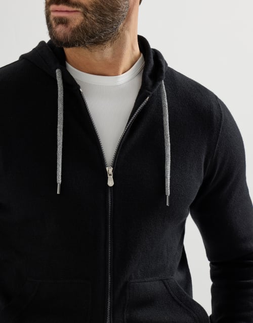 Cardigan style sweat-shirt en cachemire Noir Homme - Brunello Cucinelli