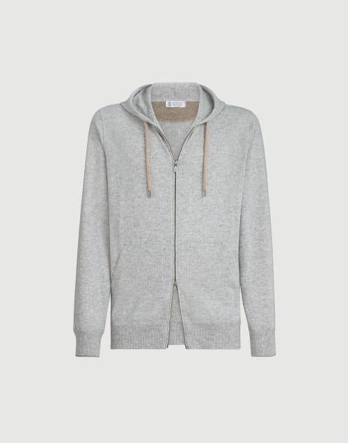 卫衣风格羊绒开衫 卵石 男款 - Brunello Cucinelli