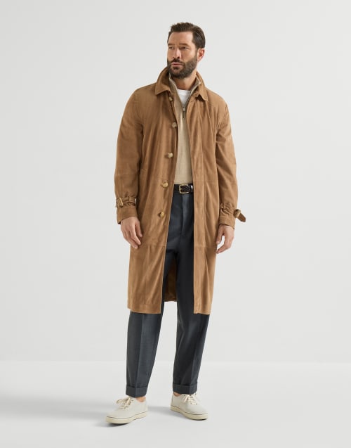 Cashmere sweater with half zip Beige Man - Brunello Cucinelli