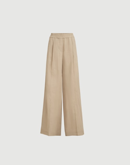 Pantalone Loose Track Beige Donna - Brunello Cucinelli