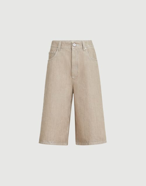 Bermuda in denim Beige Donna - Brunello Cucinelli