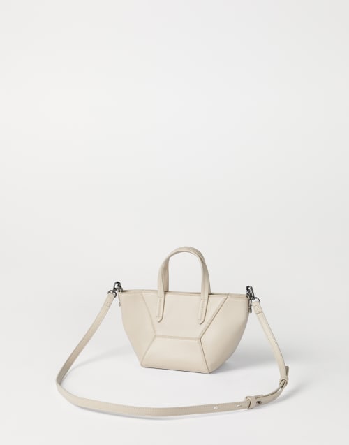 BC Duo Mini-Tasche aus Kalbsleder Elfenbein Damen - Brunello Cucinelli