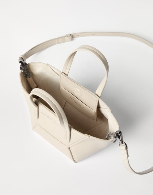 BC Duo Mini-Tasche aus Kalbsleder Elfenbein Damen - Brunello Cucinelli