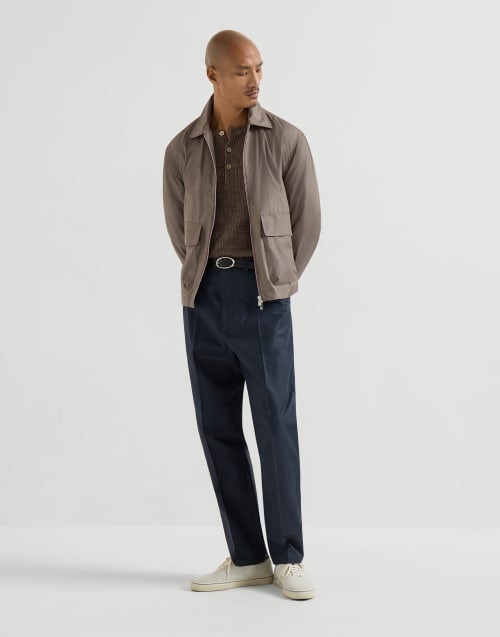Sweater with Henley collar Hazelnut Man - Brunello Cucinelli