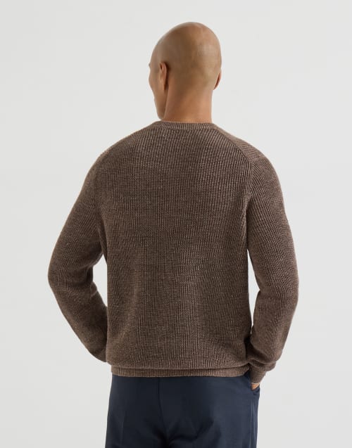 Sweater with Henley collar Hazelnut Man - Brunello Cucinelli