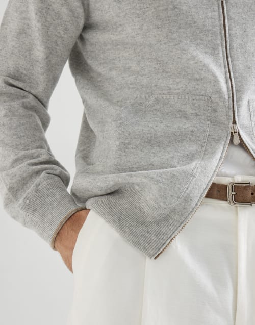 卫衣风格羊绒开衫 卵石 男款 - Brunello Cucinelli