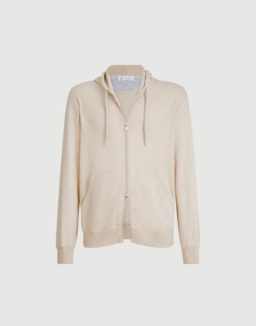 Cashmere sweatshirt-style cardigan Sand Man - Brunello Cucinelli
