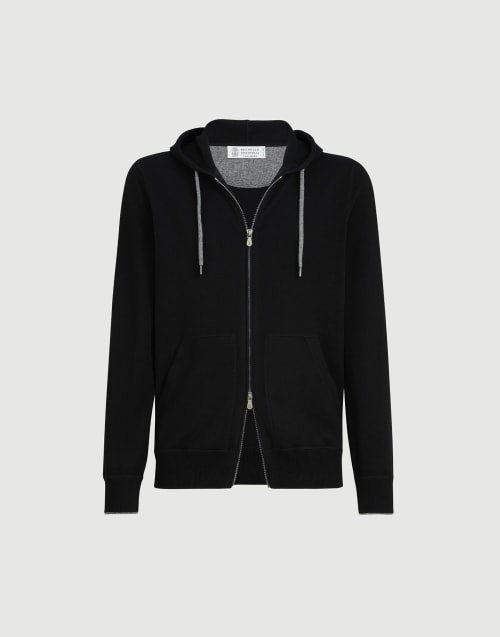 Cardigan style sweat-shirt en cachemire Noir Homme - Brunello Cucinelli