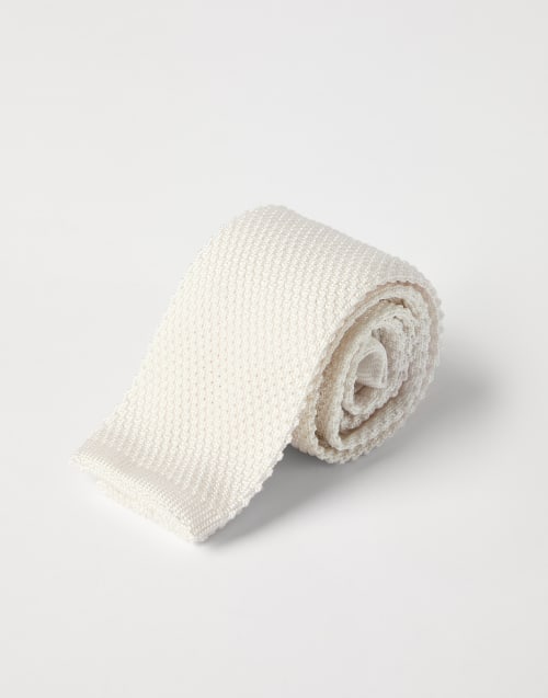 Knit necktie White Man - Brunello Cucinelli