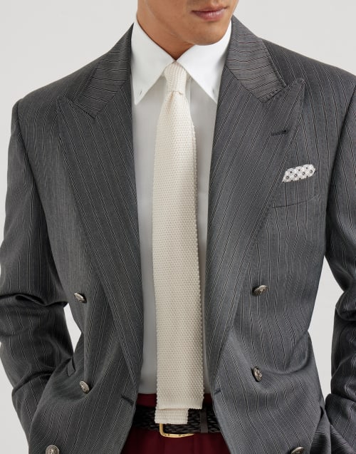 Knit necktie White Man - Brunello Cucinelli