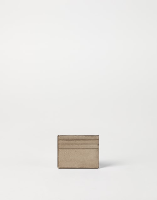 Porte-cartes en daim Beige Femme - Brunello Cucinelli