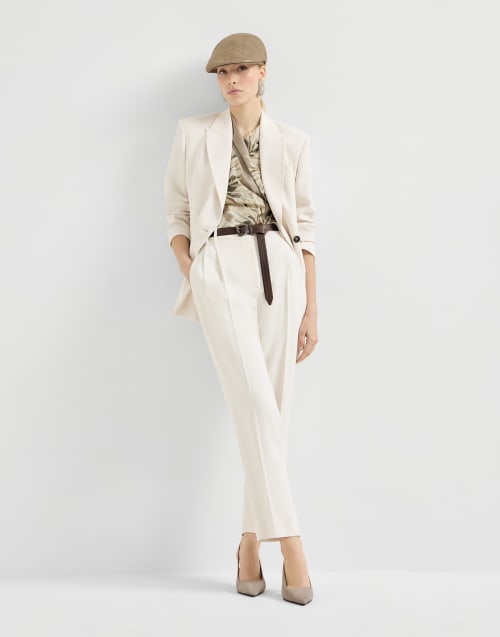 Suede slingback heels Light Grey Woman - Brunello Cucinelli