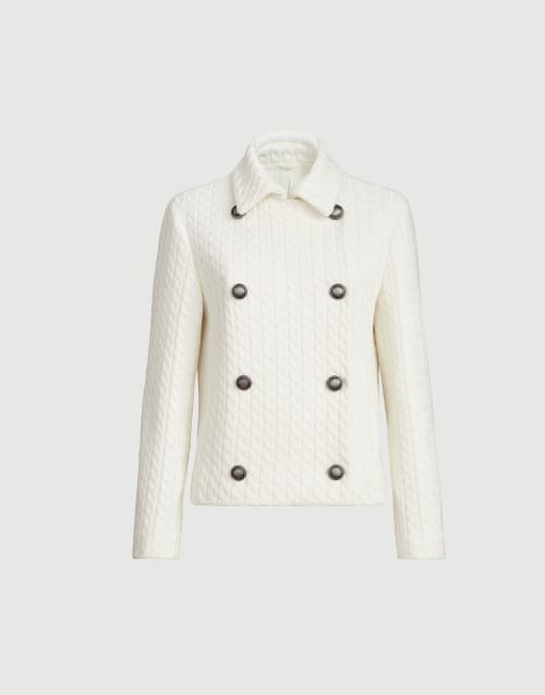 Cable knit blazer White Woman - Brunello Cucinelli
