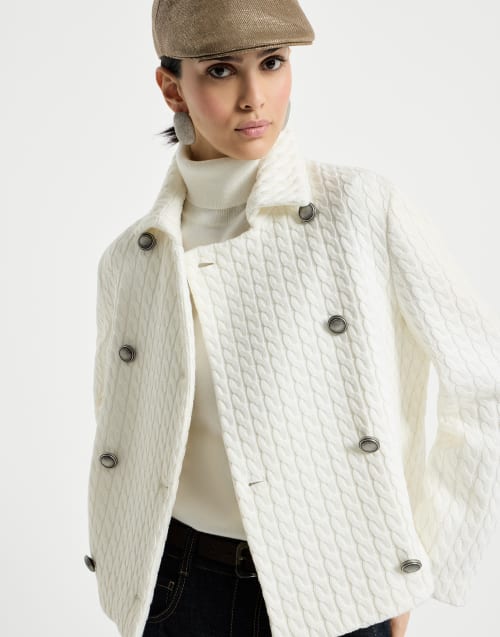 Cable knit blazer White Woman - Brunello Cucinelli