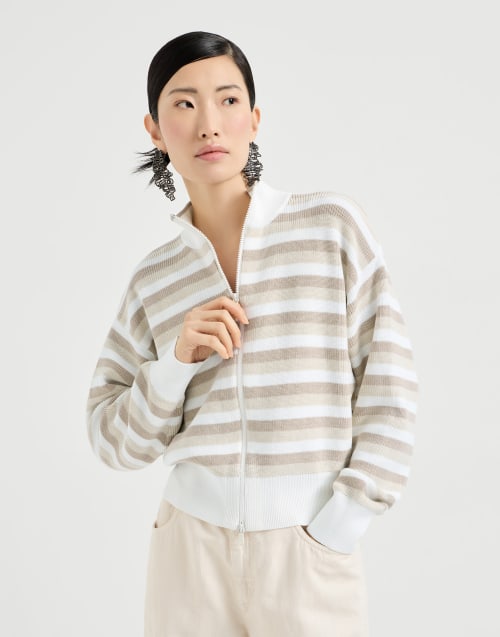 Cardigan in cotone Beige Donna - Brunello Cucinelli