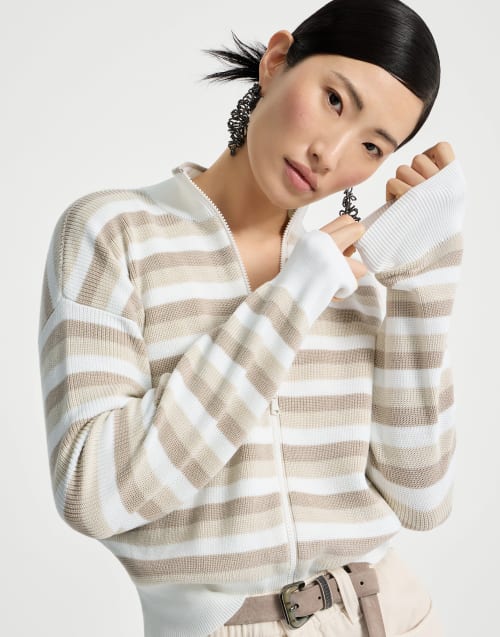 Cardigan in cotone Beige Donna - Brunello Cucinelli