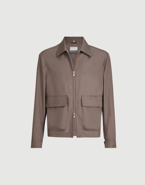 Unlined outerwear jacket Hazelnut Man - Brunello Cucinelli