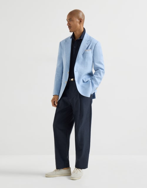 Polo col chemise Bleu Marine Homme - Brunello Cucinelli