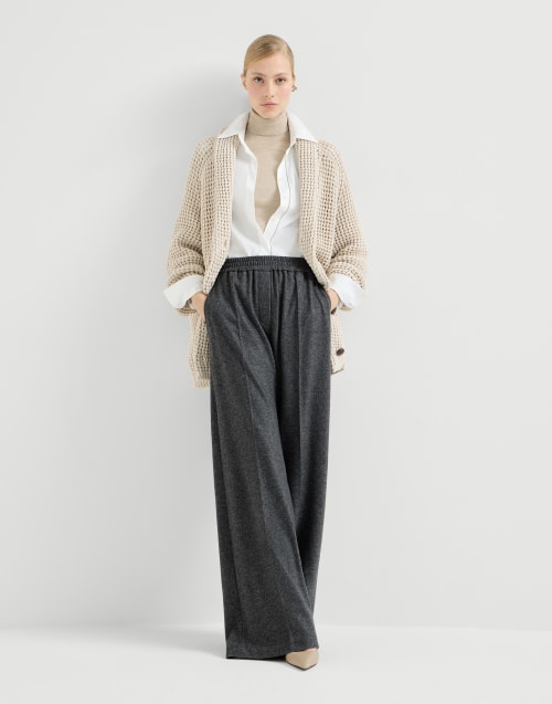 Cashmere jersey trousers Anthracite Woman - Brunello Cucinelli