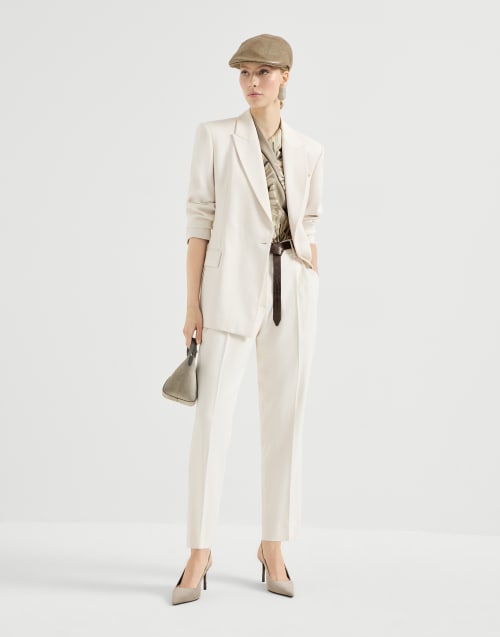 Couture twill blazer Milk Woman - Brunello Cucinelli