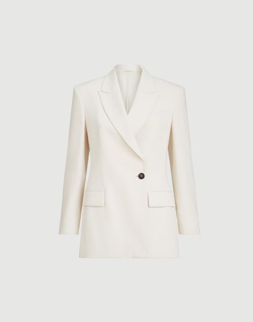 Couture twill blazer Milk Woman - Brunello Cucinelli