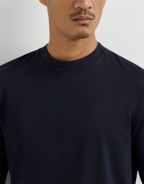 Cotton jersey T-shirt Navy Blue Man - Brunello Cucinelli
