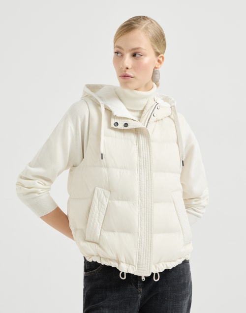Nylon down vest Milk Woman - Brunello Cucinelli
