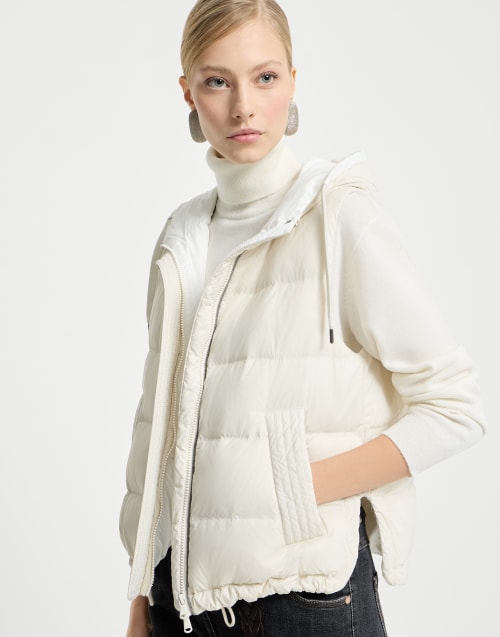 Nylon down vest Milk Woman - Brunello Cucinelli