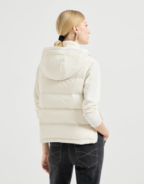 Nylon down vest Milk Woman - Brunello Cucinelli