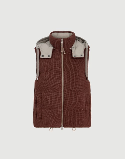 Doudoune sans manches en maille Bordeaux Femme - Brunello Cucinelli