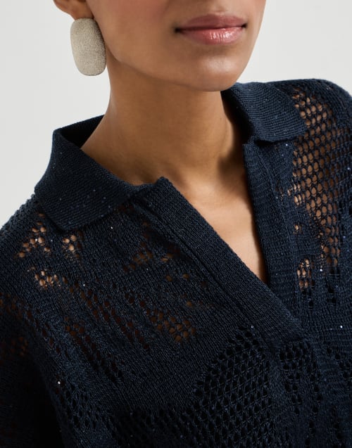 Polo Dazzling Water Lillies Azul Mujer - Brunello Cucinelli