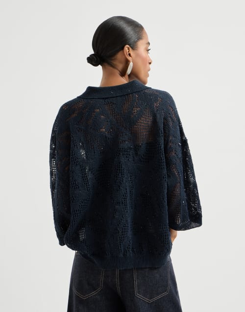 Polo Dazzling Water Lillies Azul Mujer - Brunello Cucinelli