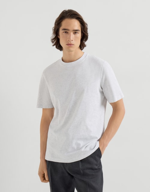 Cotton jersey crew neck T-shirt Pearl Man - Brunello Cucinelli