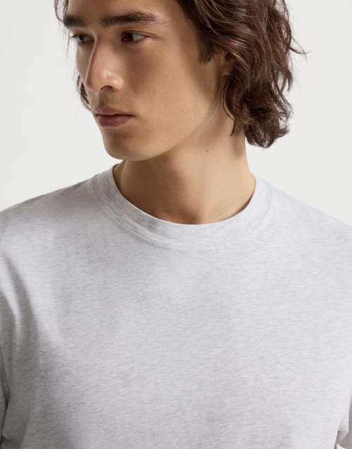 Cotton jersey crew neck T-shirt Pearl Man - Brunello Cucinelli