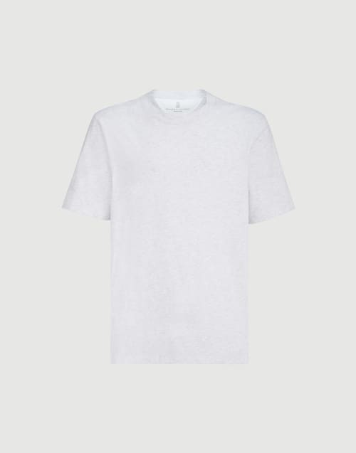 Cotton jersey crew neck T-shirt Pearl Man - Brunello Cucinelli
