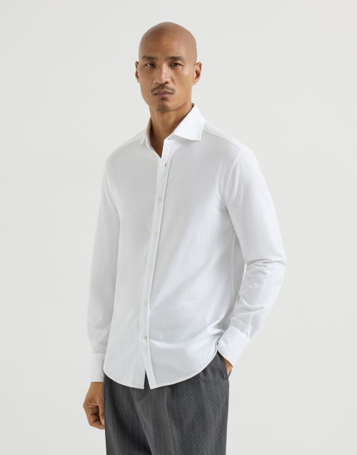 Camisa de piqué Blanco Hombre - Brunello Cucinelli
