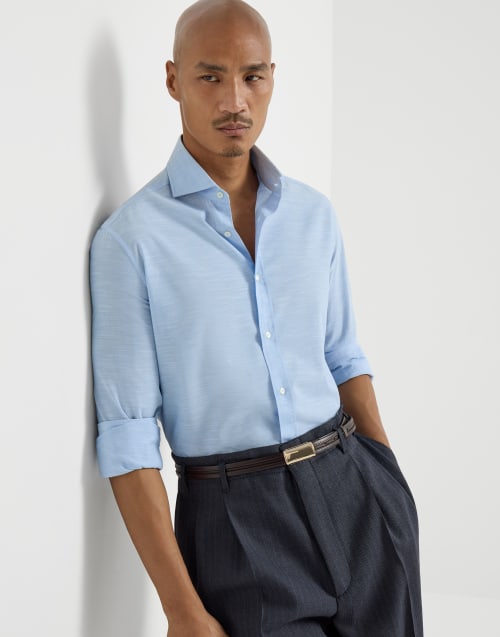 Chemise en Oxford Azur Homme - Brunello Cucinelli