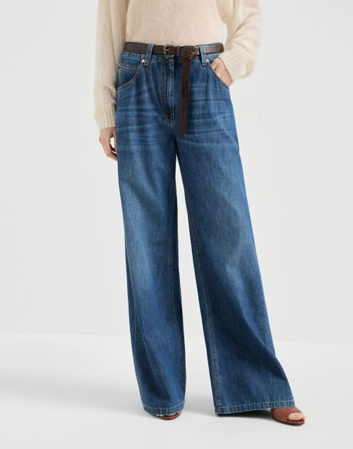 Pantalon Baggy Denim Femme - Brunello Cucinelli