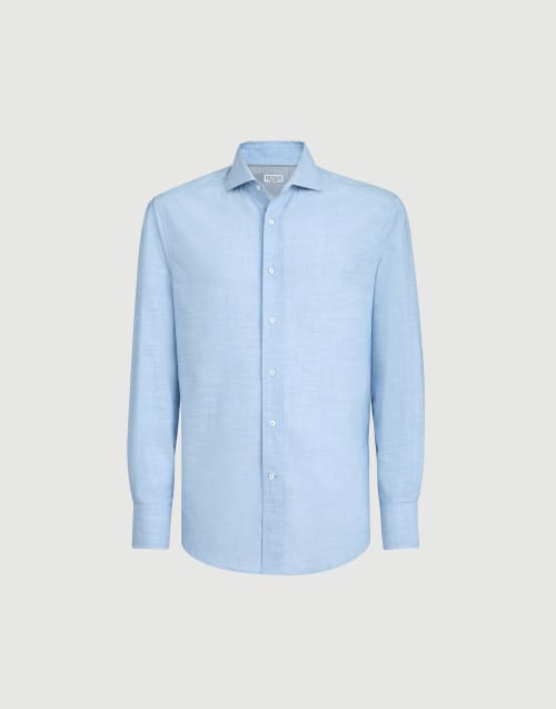 Chemise en Oxford Azur Homme - Brunello Cucinelli