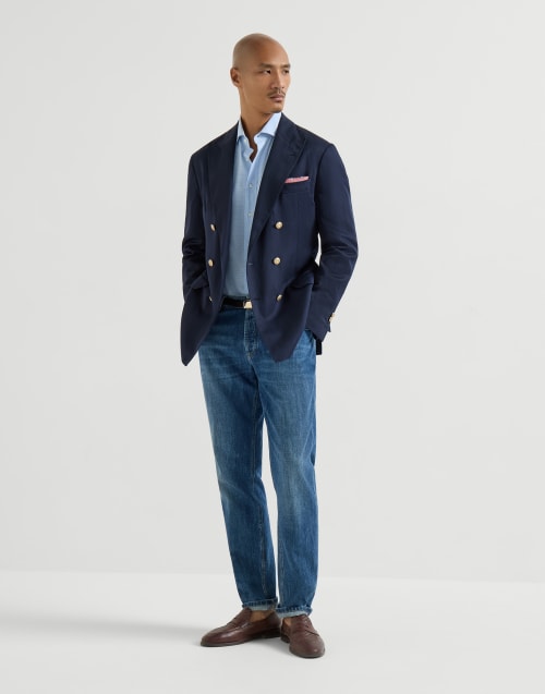 Chemise en Oxford Azur Homme - Brunello Cucinelli