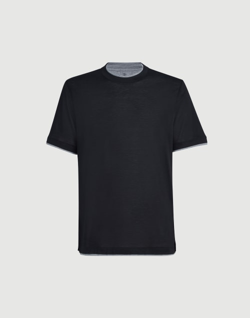 Camiseta con capas de imitación Negro Hombre - Brunello Cucinelli