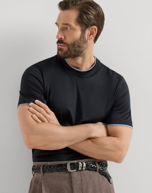Camiseta con capas de imitación Negro Hombre - Brunello Cucinelli