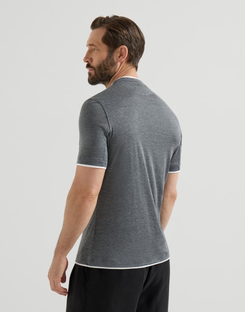 Camiseta con capas de imitación Gris Oscuro Hombre - Brunello Cucinelli