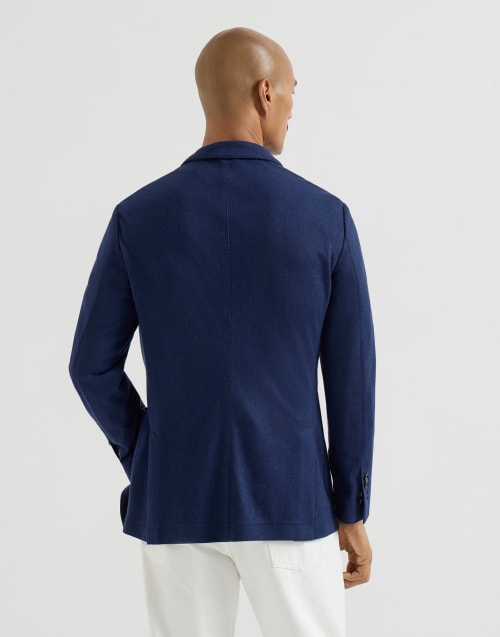 羊绒平纹针织外套 钴蓝 男款 - Brunello Cucinelli
