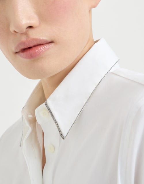 Shirt with monili White Woman - Brunello Cucinelli