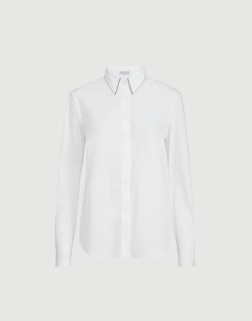 Shirt with monili White Woman - Brunello Cucinelli
