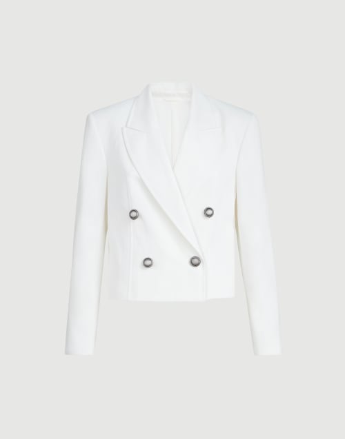 Blazer with monili White Woman - Brunello Cucinelli