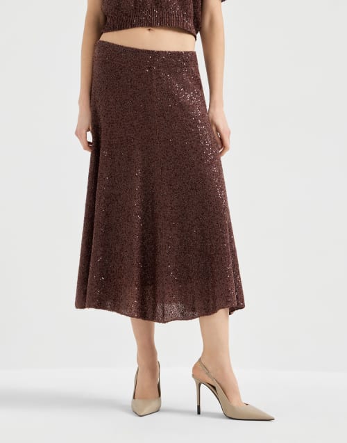 Knitted skirt Bordeaux Woman - Brunello Cucinelli