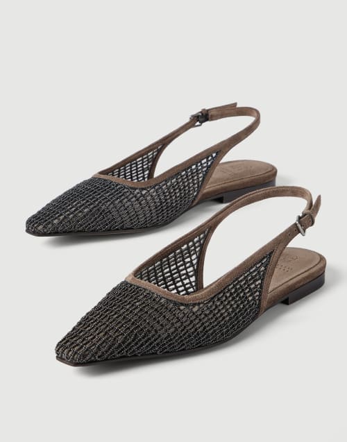 Suede slingback flats Brown Woman - Brunello Cucinelli